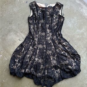 Floral Ruffle Lace Elegant Night Out Midi Dress - LEVEL EIGHT